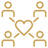 a logo of four people with with a heart in the middle